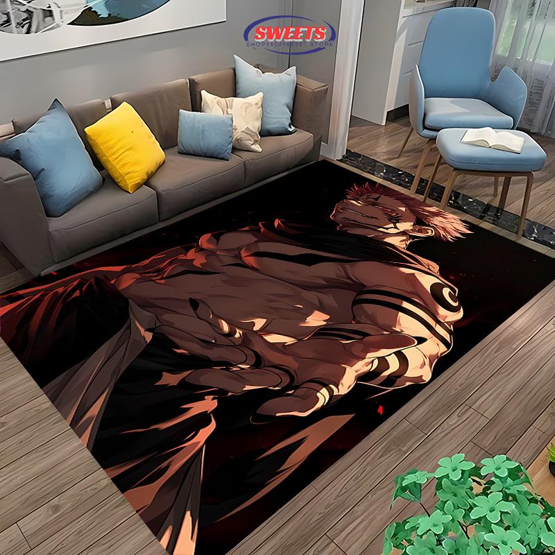 New To Sukuna Jujutsu Kaisen Carpet ! Beautify Space, Anti-slip Sound Insulation Living Room Bedroom Office Area Can Be Used Mat