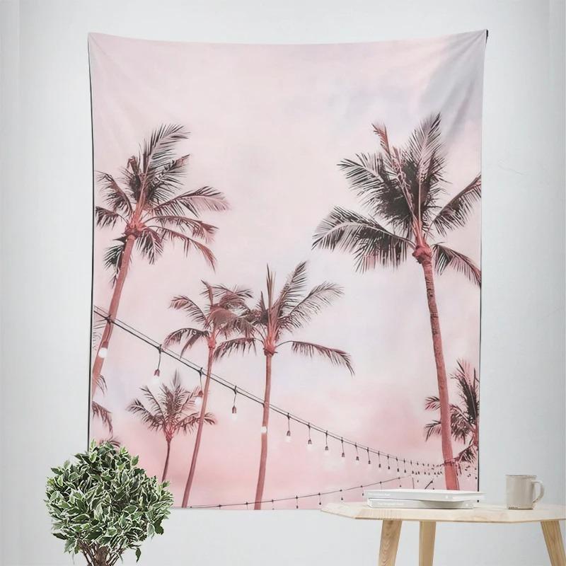 Pink Flowers Butterfly Decorative Tapestry Home Wall Decor Office Living Room Tapestry