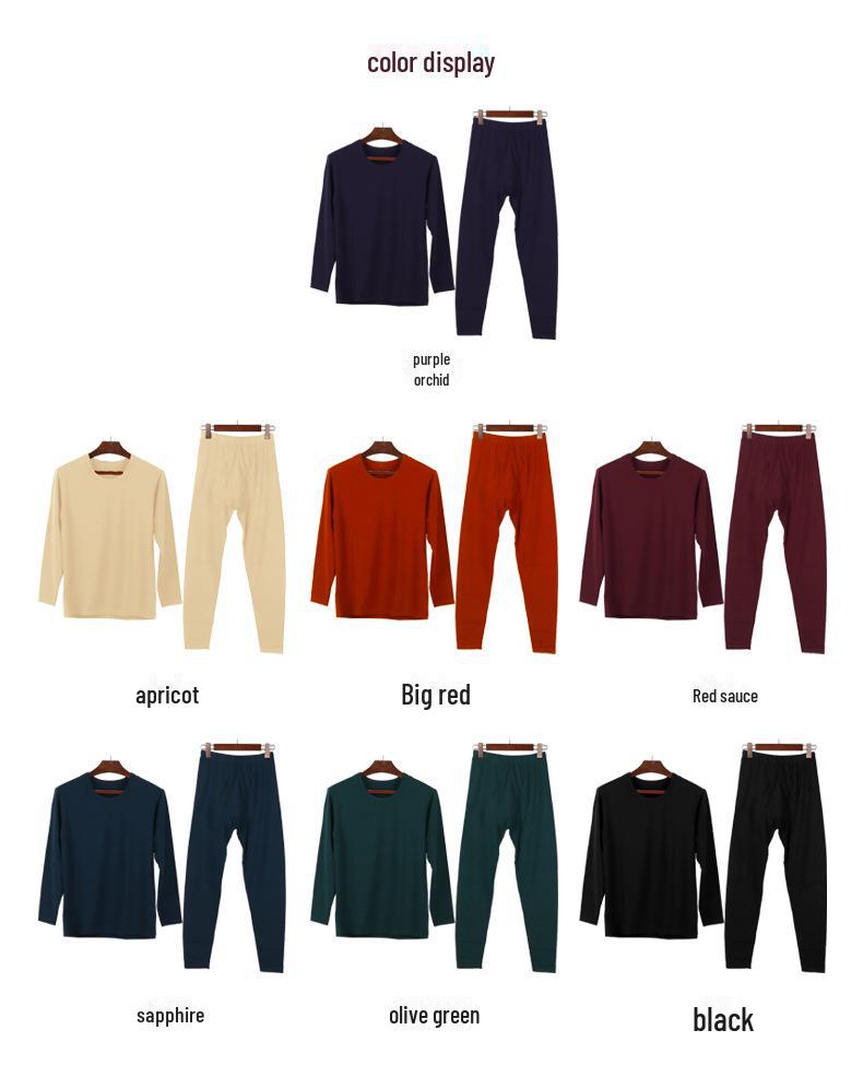 Men's Pure Cotton Round Neck Thermal Underwear Set - Lightweight, Breathable Autumn Bottom Wear