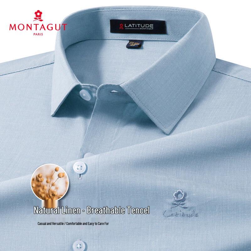 MONTAGUT Natural Linen & Tencel 2025 Autumn Long Sleeve Shirt JG 42