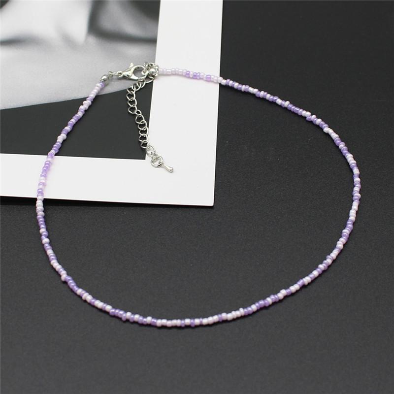 New Korean Sweet Colorful Chokers Collar Boho Seed Beaded Clavicle Necklaces for Women Girls Trendy Jewelry