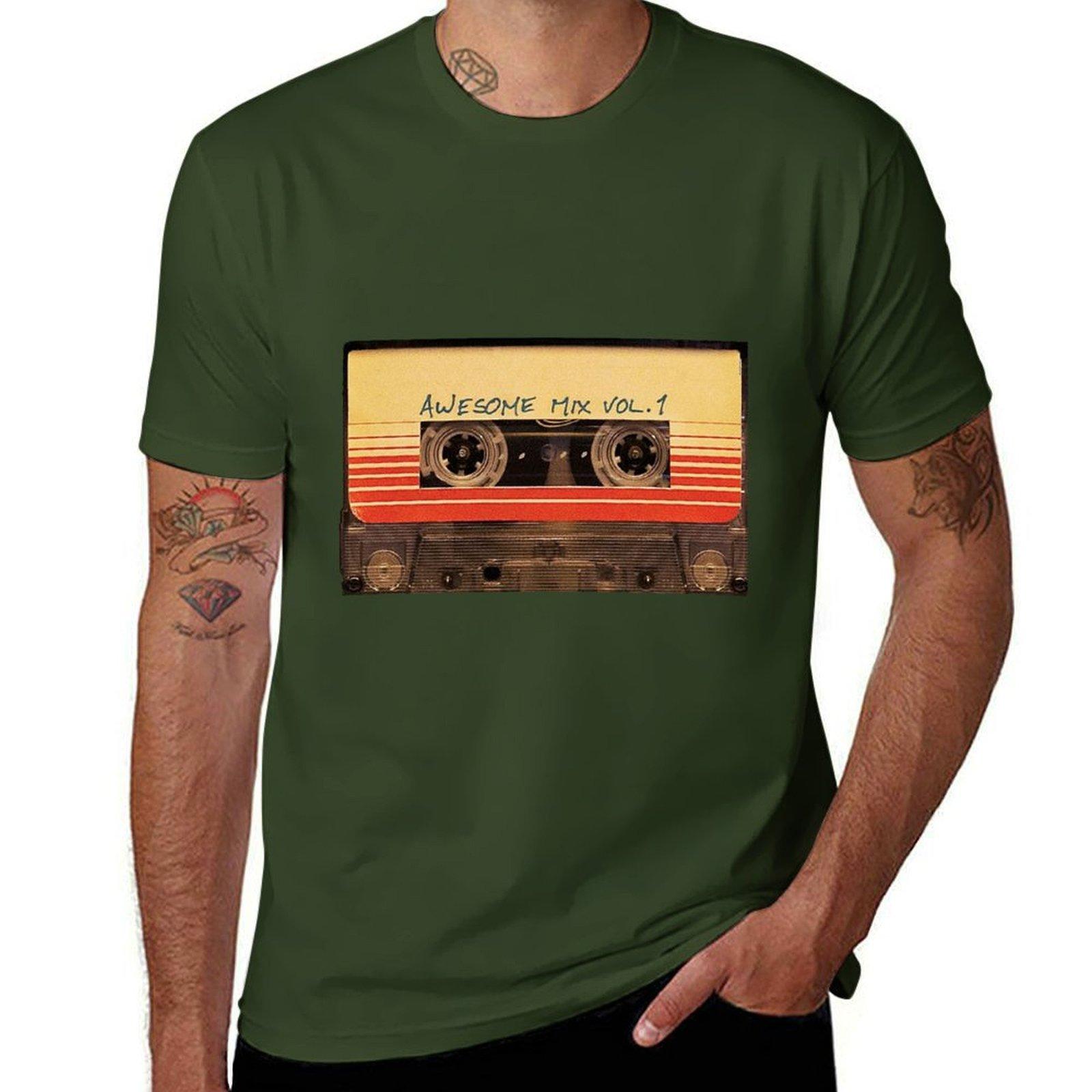 GUOYAN TOP Awesome Mix Vol.1 - Guardians of the Galaxy T-shirt sneldrogend blanco jongens wit sportfans t-shirt voor heren M