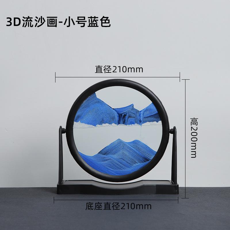 8 inches Quicksand Painting Ornaments Hourglass, Living Room TV Cabinet Wine Cabinet Desktop Decorations, Creative Luxury Gift