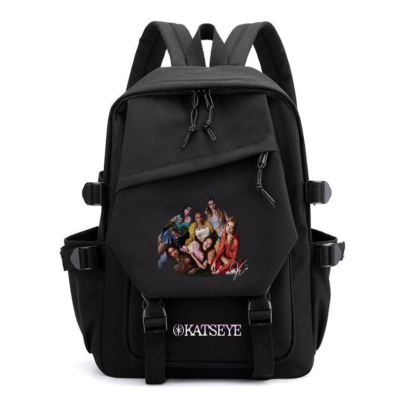 Unisex KATSEYE Printed Backpack Student School Waterproof Children Casual Canvas Nylon Bag