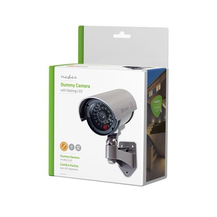 Caméra de sécurité factice - NEDIS - Tube - IP44 - Gris - Extérieur