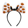 Halloween Bow Headbands, Flexible Non-Slip Hairband with Pumpkin Bat Skeleton Spider Design, Lightweight Headband for Kids Adults Party Cosplay
