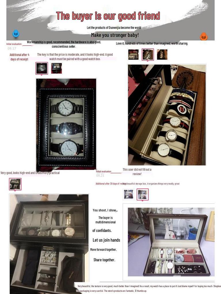 Leren Displaykast voor Horloges en Sieraden met Meerdere Sleuven en Dakraam