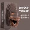 Waterproof cotton shoes women's winter new indoor home fleece non-slip pu leather cotton slippers men's warmth
