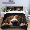 Black Basset Hound Pattern Bedding Home Decoration Birthday Gift (1 * duvet cover + 2 * pillowcase, without core)