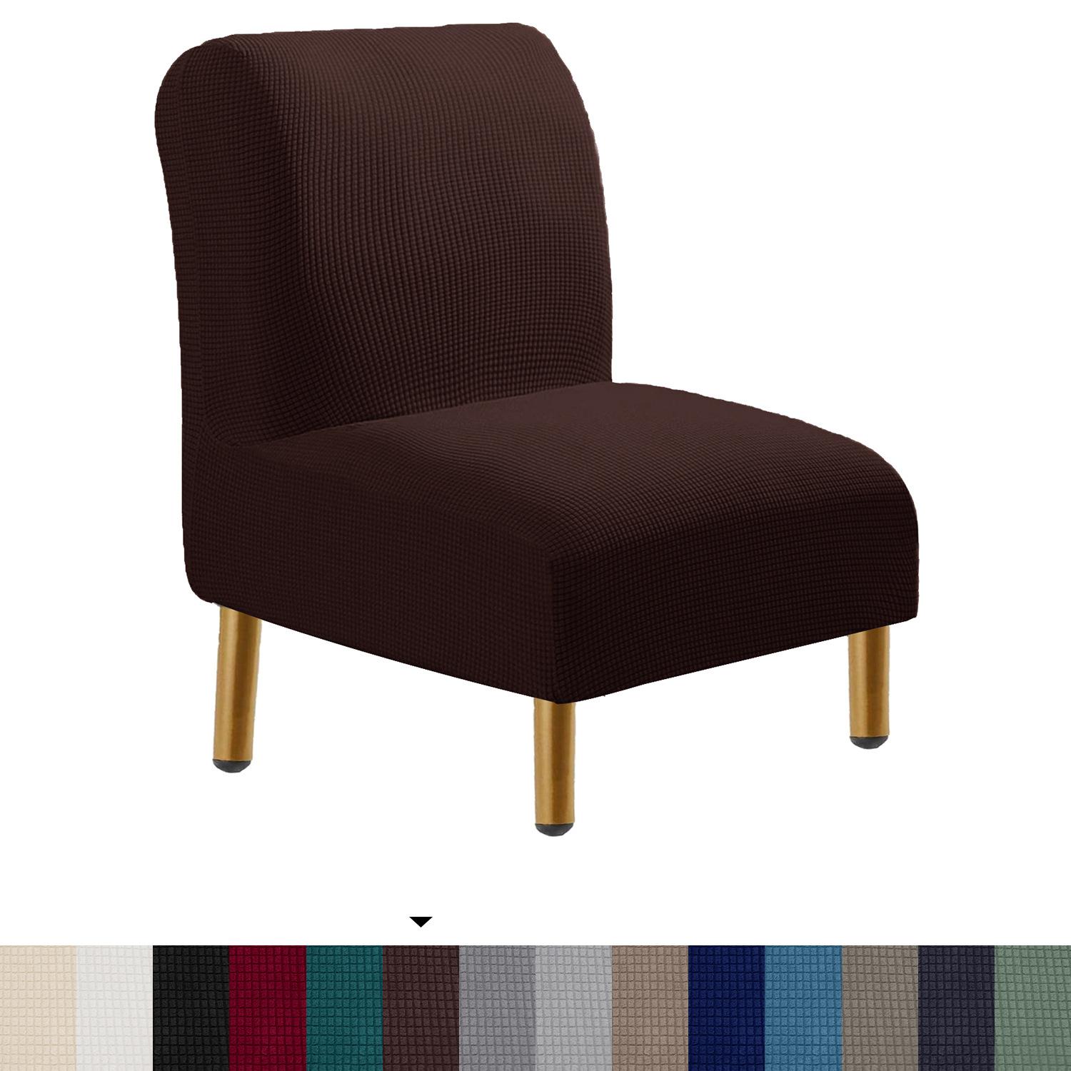 

Чехол на стул без подлокотников, эластичный чехол на стул без подлокотников, чехлы на стулья без подлокотников из спандекса, чехлы на стулья с подлокотниками для гостиной, спальни L50-60cm(19.5-23.5 ) коричневый