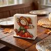 Wooden Napkin Holder with and Pumpkin Design, Thanksgiving Fall Tabletop Decor for Dining Room