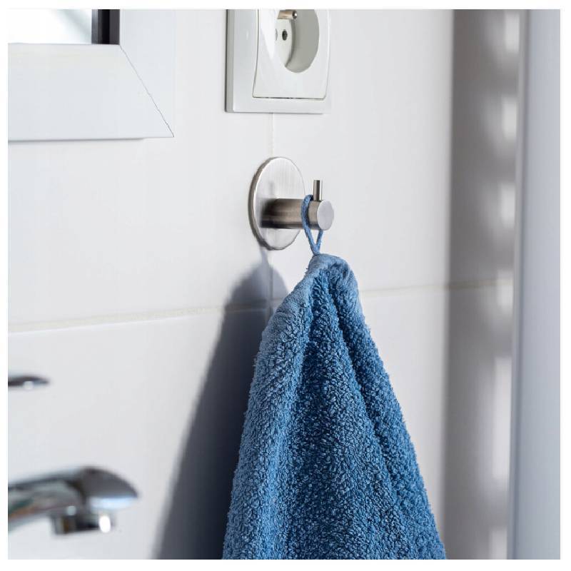 Stainless Steel Wall Hook Single Hook With Adhesive For Bathroom Storage And Hotel Room Decor