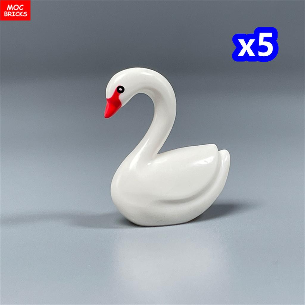 MOC Blocks Animal Duck Swan River Lake Farm Scene View Accessories DO IT YOURSELF Construction Bricks Playthings ideal for Kids Gifts