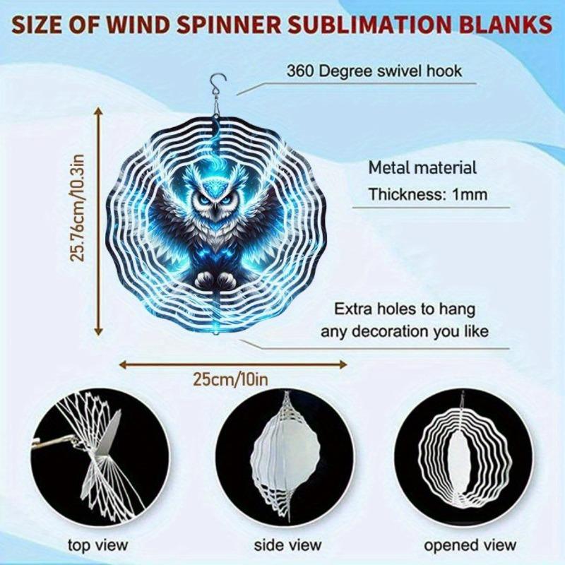 10 Zoll Hängender Windspinner mit 360-Grad-Haken für Balkon-Gartendekor Frühling Sommer Außendekoration