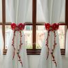 A Set of 2 Creative Plant Vines Artificial Flower Curtain Hooks, Bohemian Style Floral Decorations, Adjustable Transparent Curtain Fixing Clips