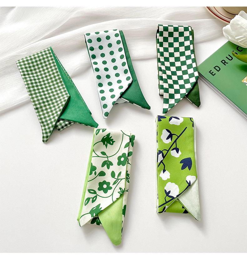 6x83CM Long Silk Scarf For Women Style For Spring And Summer Ribbon Headband Hair Tie Bag Decoration Professional Long Scarf