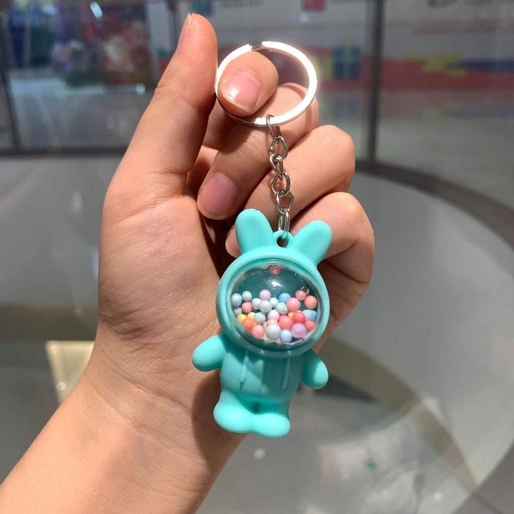 

Cartoon Adorable Rabbit Keychain Cute 3d Key Ring For Car Keys Pink In зелёный