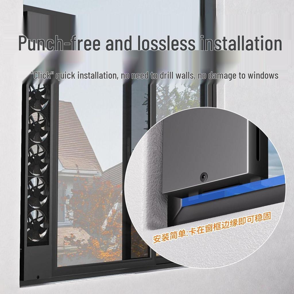 No-Installation, Drill-Free Window Exhaust Fan for Bedroom Ventilation