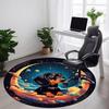 1PC Space Pup Office Round Area Rug, Mat Suitable For Office, Under Office Chairs Bedroom Living Room Home Decor, Room Deco