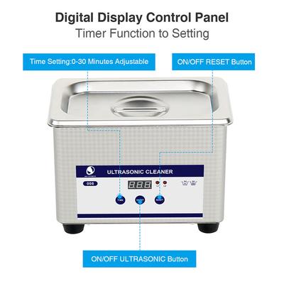 Dijital Mini Ultrasonik Temizleyici Metal Sepet Yıkama Takı Saatler Diş 800ml 35W 40kHz Temizleyici