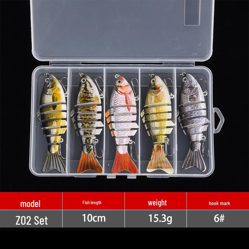 7-częściowy 10cm plastikowy bioniczny przynęta na ryby: Wielosekcyjny sztuczny przynęta słodkowodna