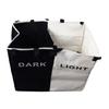 Double Laundry Hamper 2 Section Large Capacity Foldable Laundry Hamper Cloth Basket with Aluminum