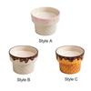Large Diameter Cat Food Bowl Ice Cream Shape Elevated Cat Bowl Ceramic Cat Bowl  For Cats and Dogs