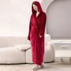 Bata de Franela con Capucha Oversize para Hombre y Mujer de Longitud Larga hasta el Tobillo Ropa de Dormir Acogedora de Invierno Ropa para el Hogar