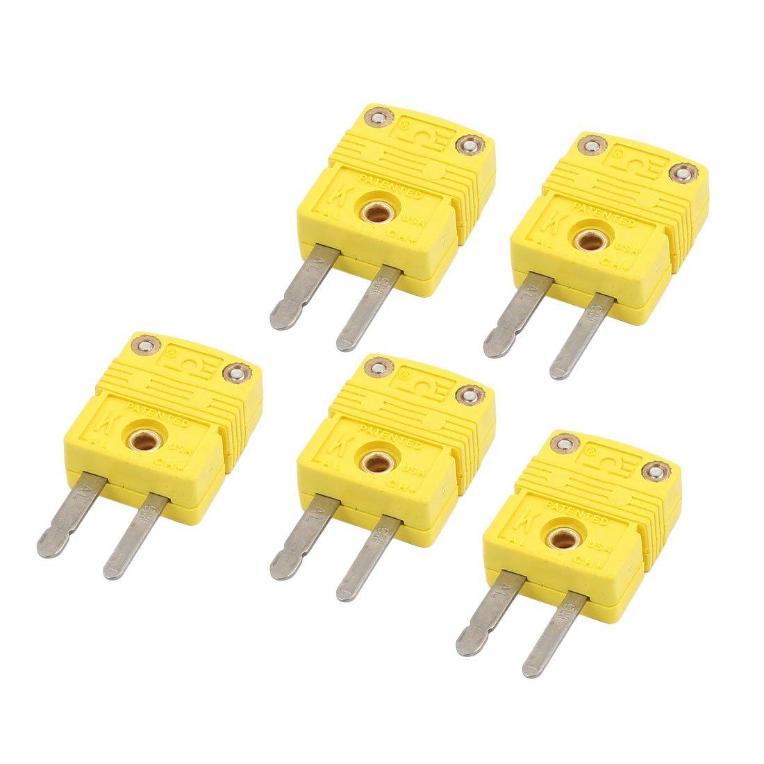 

uxcell K Type Thermocouple Connector Thermocouple Temperature Wire Plug Connector Pack of 5 SMPW-K-M/F