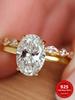 925 Sterling Silver Zircon 2ct Oval Shape Fashion Elegant Set Ring For Women Engagement Wedding Luxury High Quality Fine Jewelry
