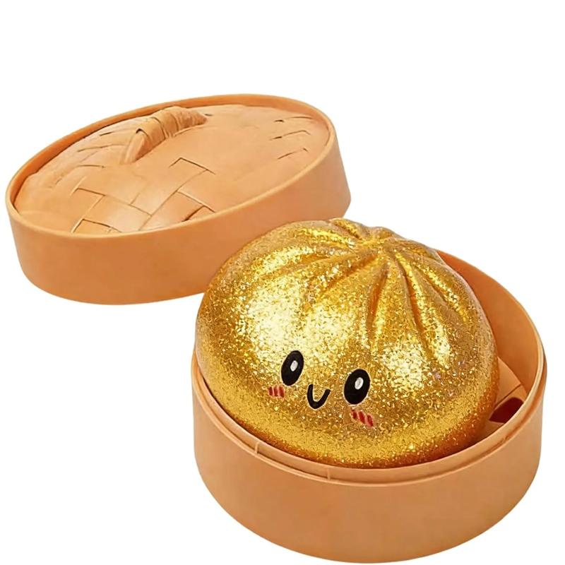 Vivid Dumpling Squishes Stress Balls Fidgeting Tactile Toys Simulation Food Squishies Bun With Steamer Press Dough Ball Gifts*