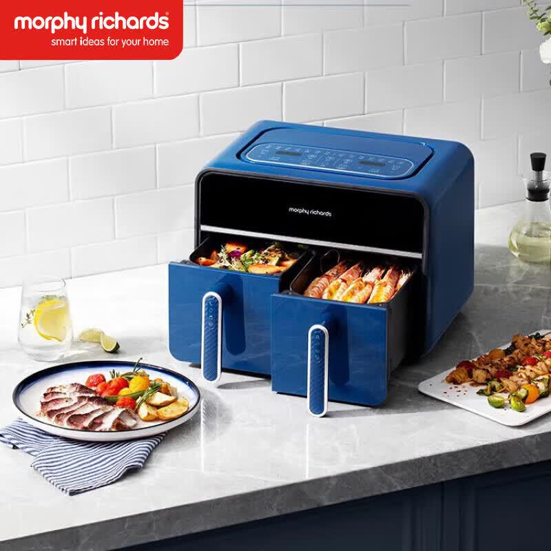 Morphy Richards 8L Visible Dual Basket Air Fryer Oven with Steam Roast CN plug (adapter included)