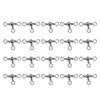 20Pcs Durable Flexible Three Way Rolling Swivels Triple Swivel Fishing Connectors(2#)