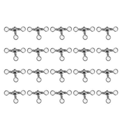20Pcs Durable Flexible Three Way Rolling Swivels Triple Swivel Fishing Connectors