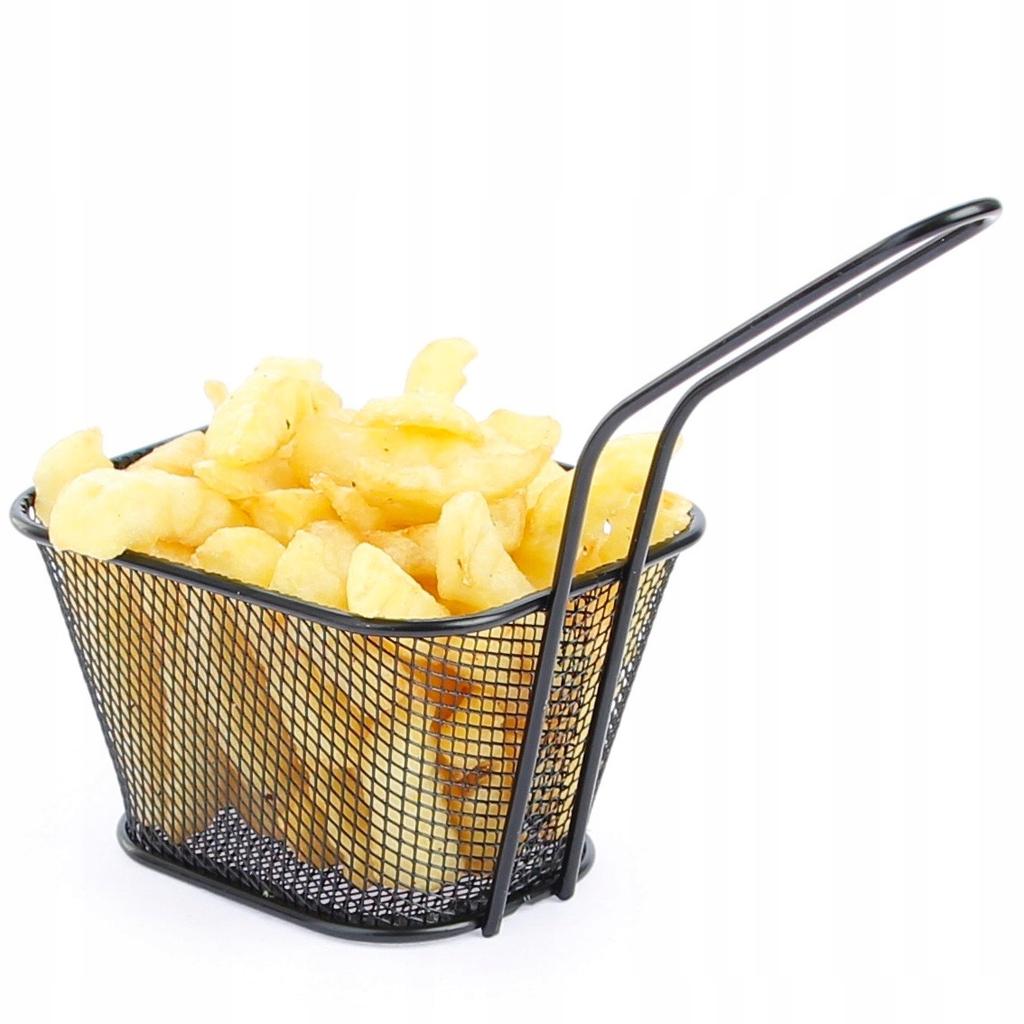 Serving Basket For Fries And Snacks Mini Steel Basket Black