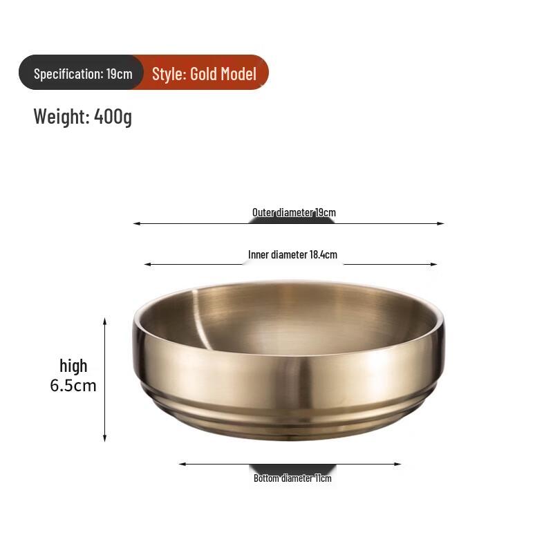 JINGRUIXIANG Korean Style Stainless Steel Double-Layer Bowl