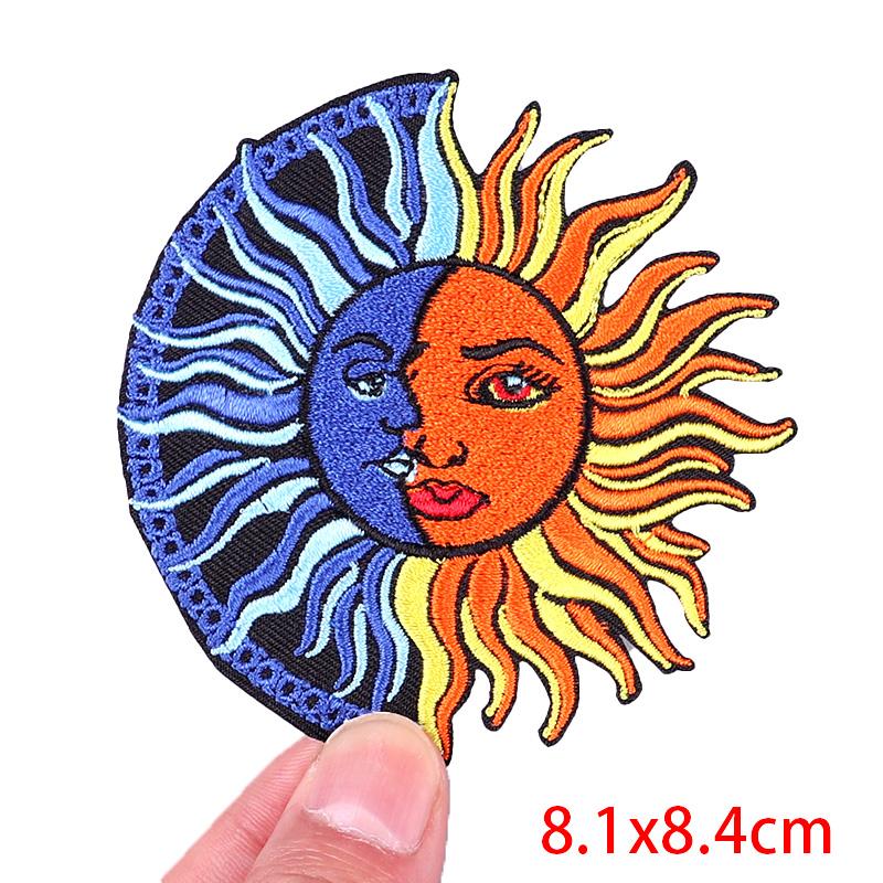 Cartoon Patch Sun Moon Embroidered Patches DIY Iron On Patches For Clothing Jackets Jenas Backpack Sew Embroidery Badges Sticker