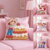 Strawberry S-Shortcake Girl Cushion Cover Plush Fabric Soft Double-Sided Printed Sofa Warm Winter Home Gift Pillow Cover