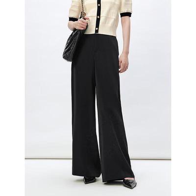 PEACEBIRD Women's High-Waist Satin Wide-Leg Pants