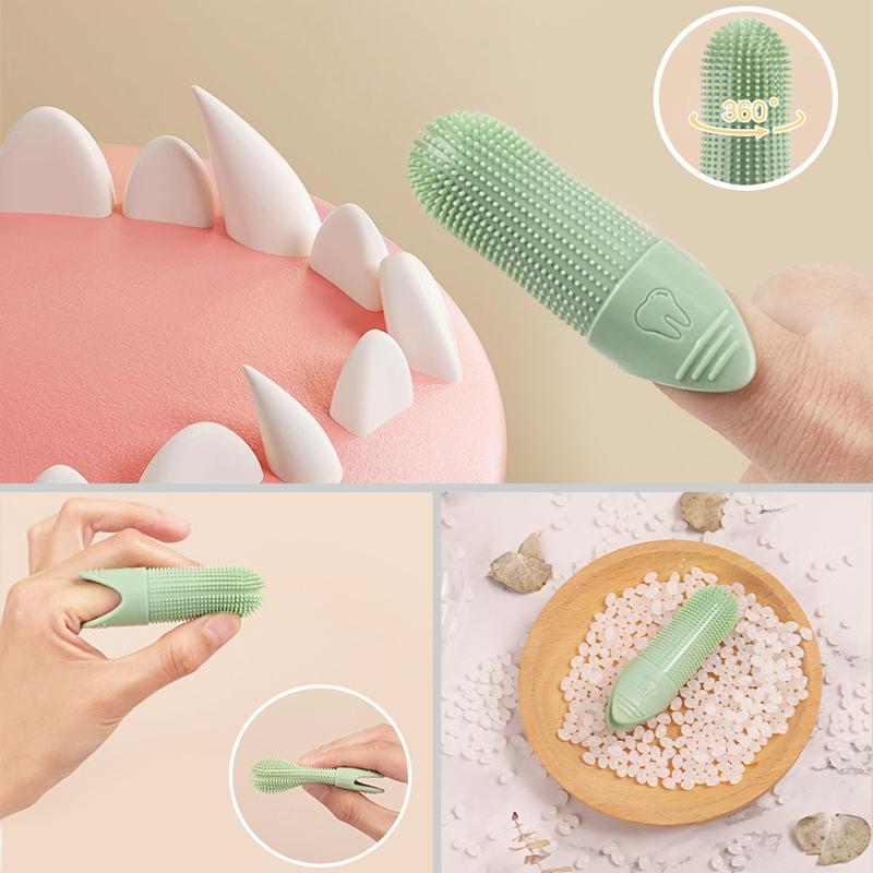 Soft Dog Toothbrush 360° Cleaning Teeth Dental Plaque Care Tools Food Grade Silicone Pet Finger Toothbrush Dog Accessories