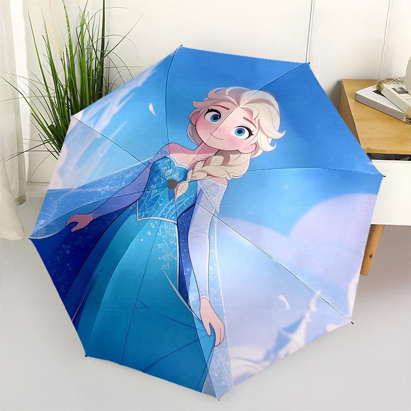

Elsa, Frozen Automatic Opening and Closing Umbrella, Compact Travel Umbrella, Lightweight and Portable, Suitable for Beach Commuting Busines