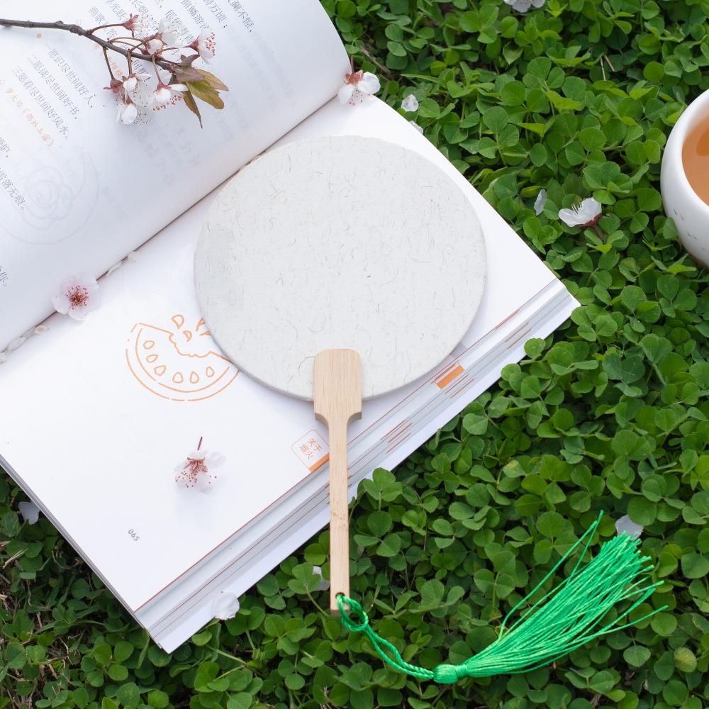 Xuan Paper Blank Painting Fans Round Summer Fan Photography Props Paper Hand Fan  Photo Props