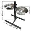 Stainless Steel Double Pet Bowl: Raised & Non-Slip Design for Food and Water