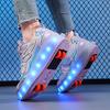 Racing Ice Skating Sneaker with Wheels NEW 4 Wheels Roller Skates Shoes for Boys and Girls LED Speed Roller Skates for Children