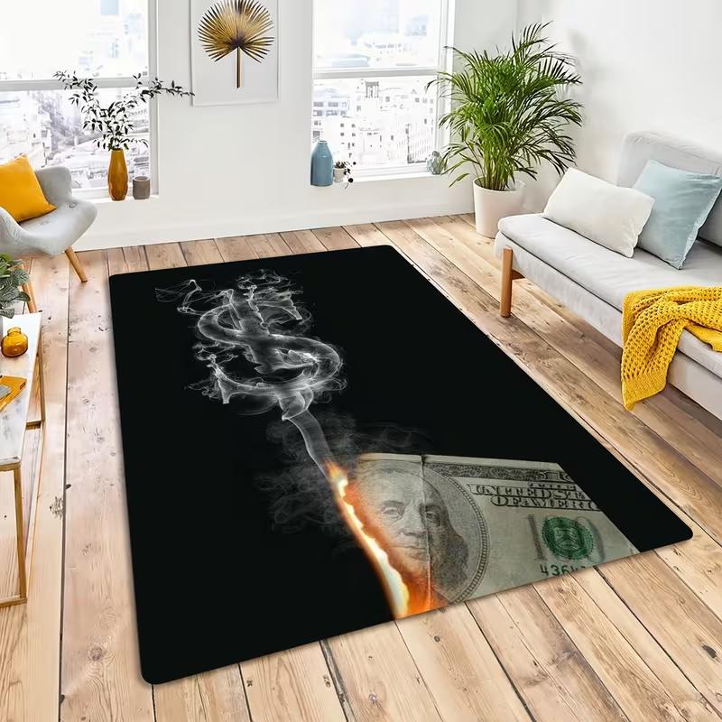 Modern Dollar Symbol Floor Mat Living Room Bedroom Home Decor Living Room Carpet Suitable for Bedroom Living Room Office Carpet 40x60cm