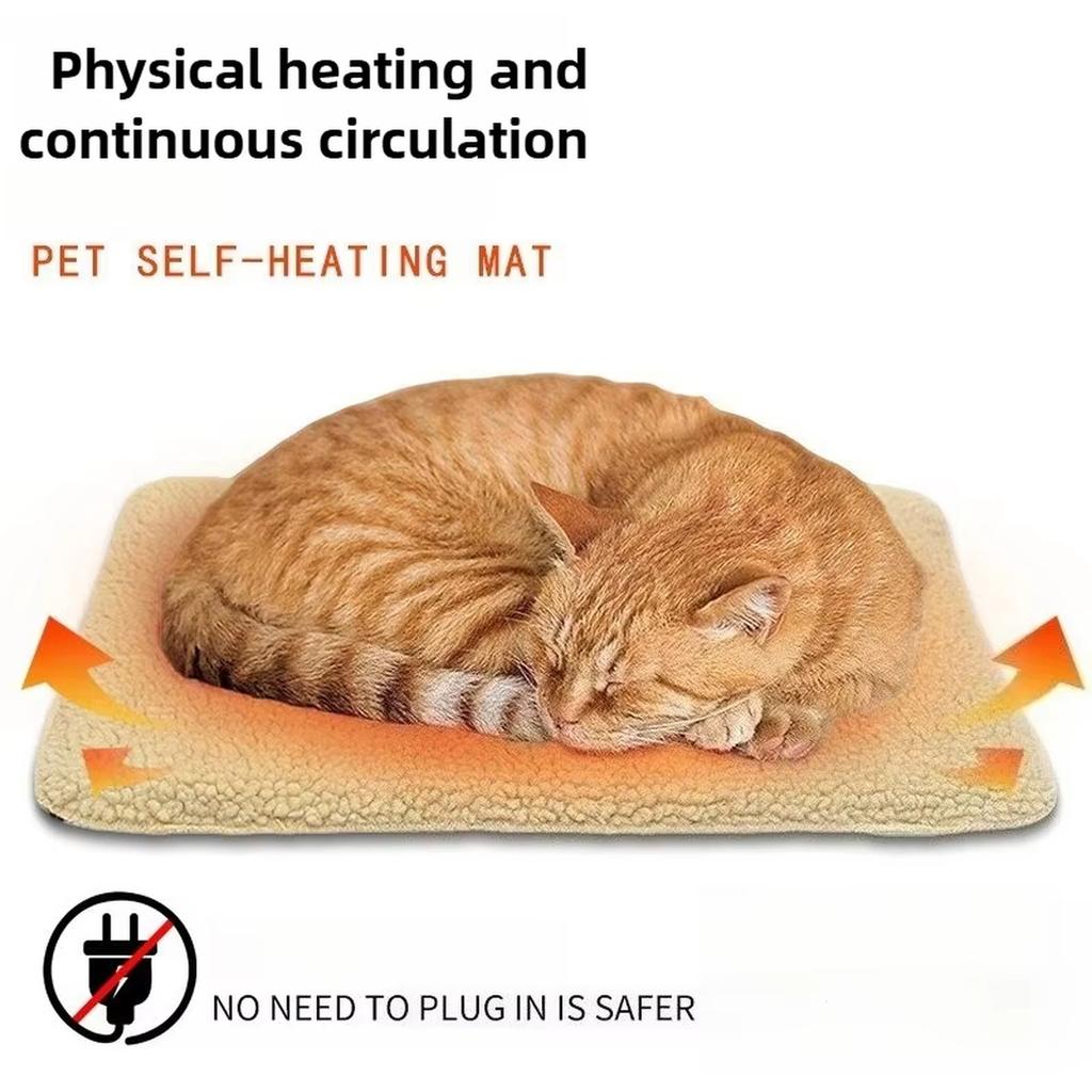 Winter Self Heating Pet Pad Self-Warming Mat Washable Lamb Cashmere Bed for