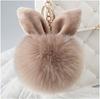 New Fluffy Keychain Pompom Rabbit Ear Toys Plush Rabbit Key Chain Fur Woman Bag Charms Keyring Car Pendant Holder Jewelry