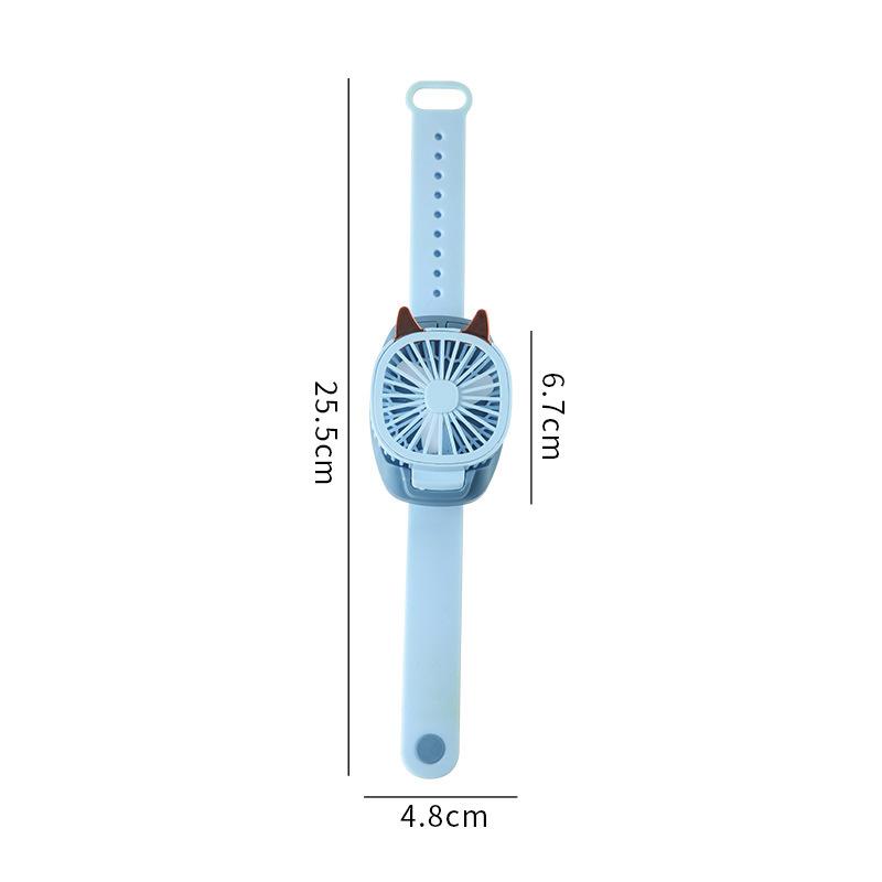 Watch Fan 1pcs Three-stage Wind USB Colorful Light Cartoon Mini Electric Fan Gift