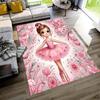 Floral Ballerina Dance Area Rug Perfect for Bedrooms Entryway Dormitory Hallway Anti-slip Rug Decorate Offices Perfect Gift for Women/Men