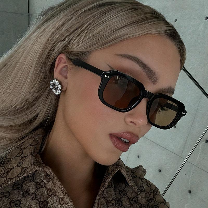 Small Square Frame Rice Nail Sunglasses - European American Style, Trendy Sun Protection Accessories